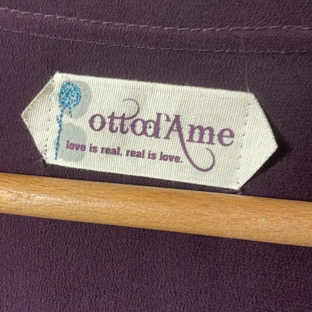 Ottod’Ame Anthropologie Made in Italy 100% cotton raw hem Eggplant sz 8 Boho